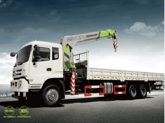 Remote Commercial Truck Mounted Crane With Hydraulic Boom Green